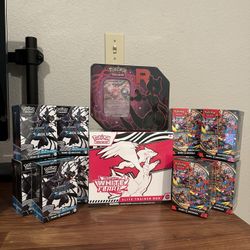 Pokemon Mega Evolution Booster Bundle, Black Bolt Booster Bundle, White Flare ETB, and Destined Rivals Tin
