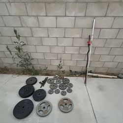 200 Pound Weights And Bars Gym