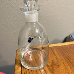 Vintage Glass Decanter Scotch Bar Cart Home Bar West Virginia Glass Company