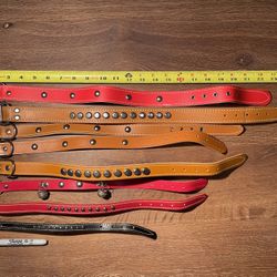8 Leather Dog Collars (various Sizes)