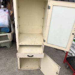 1930s Apothecary Metal Medical Cabinet 