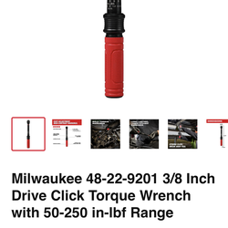Milwaukee 3/8 drive click torque wrench