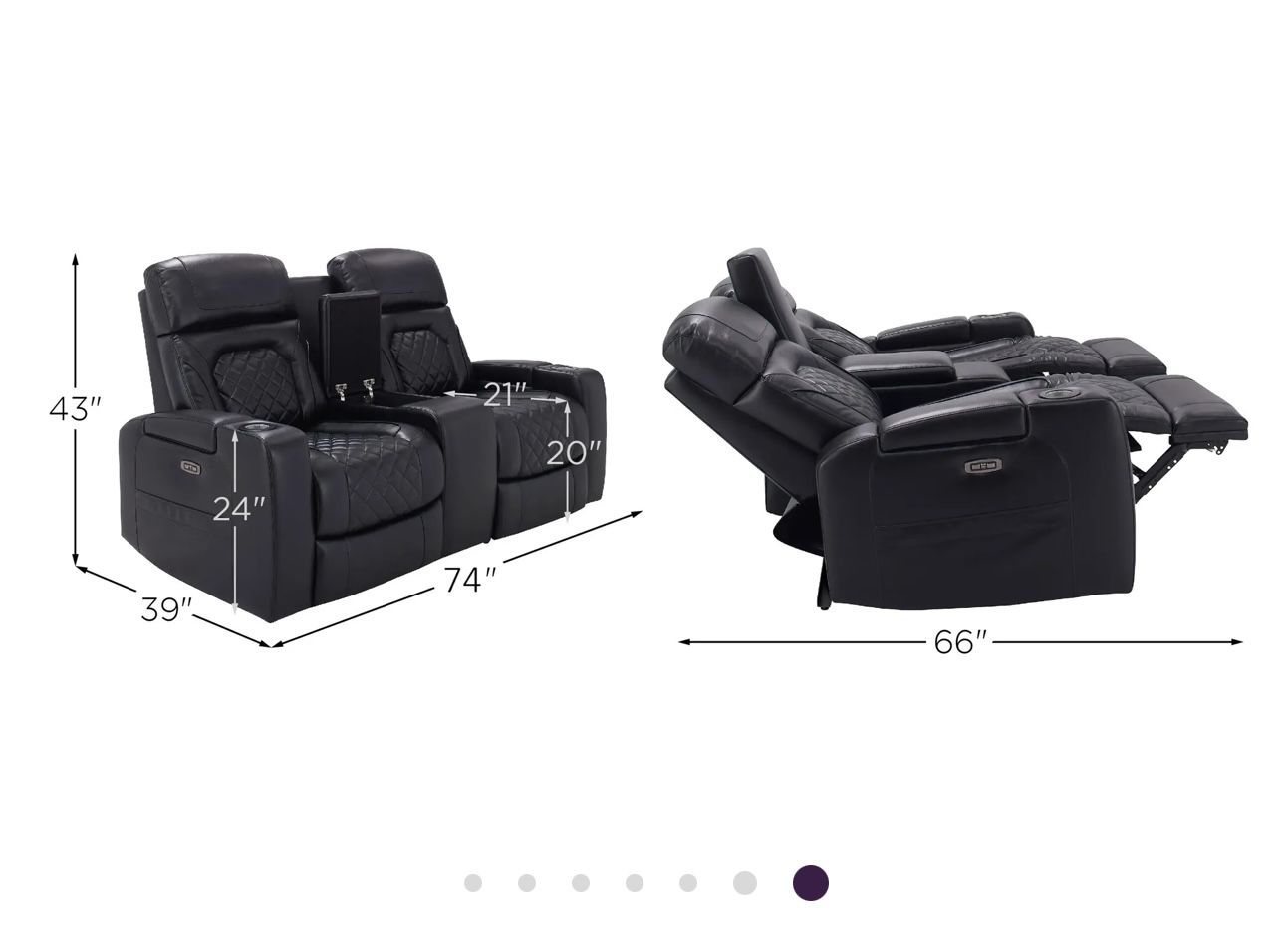 Jordyn Power Console Loveseat w/ Lights