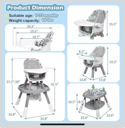 😀 Convertible High Chair, 2-in-1 Baby Highchair & Activity Center Booster Seat | Building Block Table | Toddler Chair W/Removable Tray & 5-Point Harn