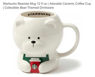 Starbucks Bearista Mug 12 fl oz | Adorable Ceramic Coffee Cup | Collectible Bear-Themed Drinkware