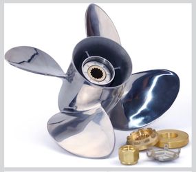 Mercury Outboard Engines Motor Prop, 4 Blades Stainless Steel Boat Propeller, 13x19, 15 Spline, up to 140HP