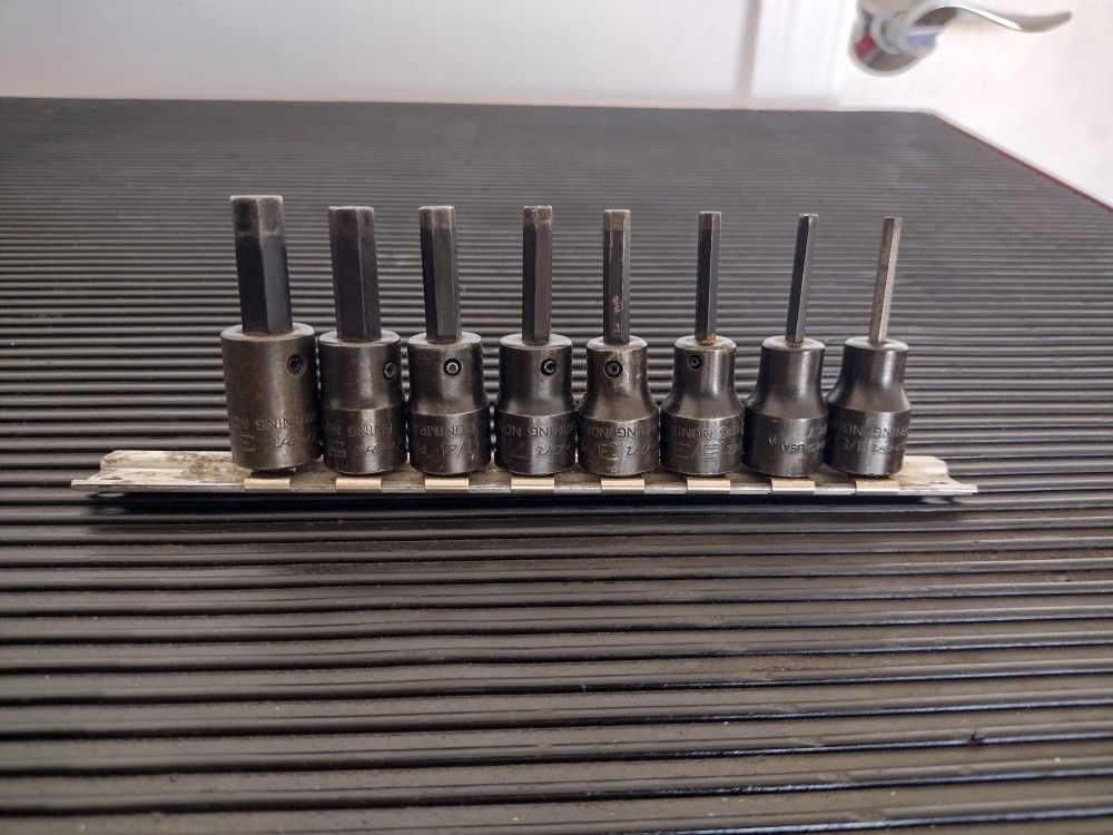 Snap On 9pc 3/8" Drive SAE Power Hex Socket Driver Set standard 1/8 to 3/8