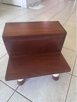 Wooden two steps stool