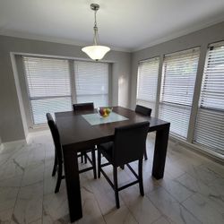 Tall Wood & Glass Dining Room Table 🍽 