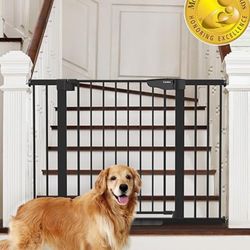 Cumbor 29.7-46" Baby Gate for Stairs, Mom's Choice Awards Winner-Auto Close Dog Gate for The House, Easy Install Pressure Mounted Pet Gates for Doorwa