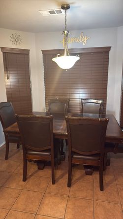 Mesa de madera sólida de 6 sillas