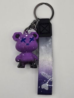 Teddybear x eyes Keychain purple