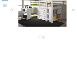 Used White Bunk Bed With Pull Out Desk