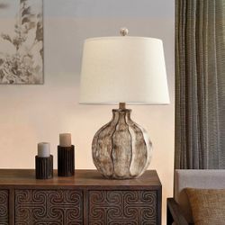 22.9" Farmhouse Rustic Resin Table Lamp $40