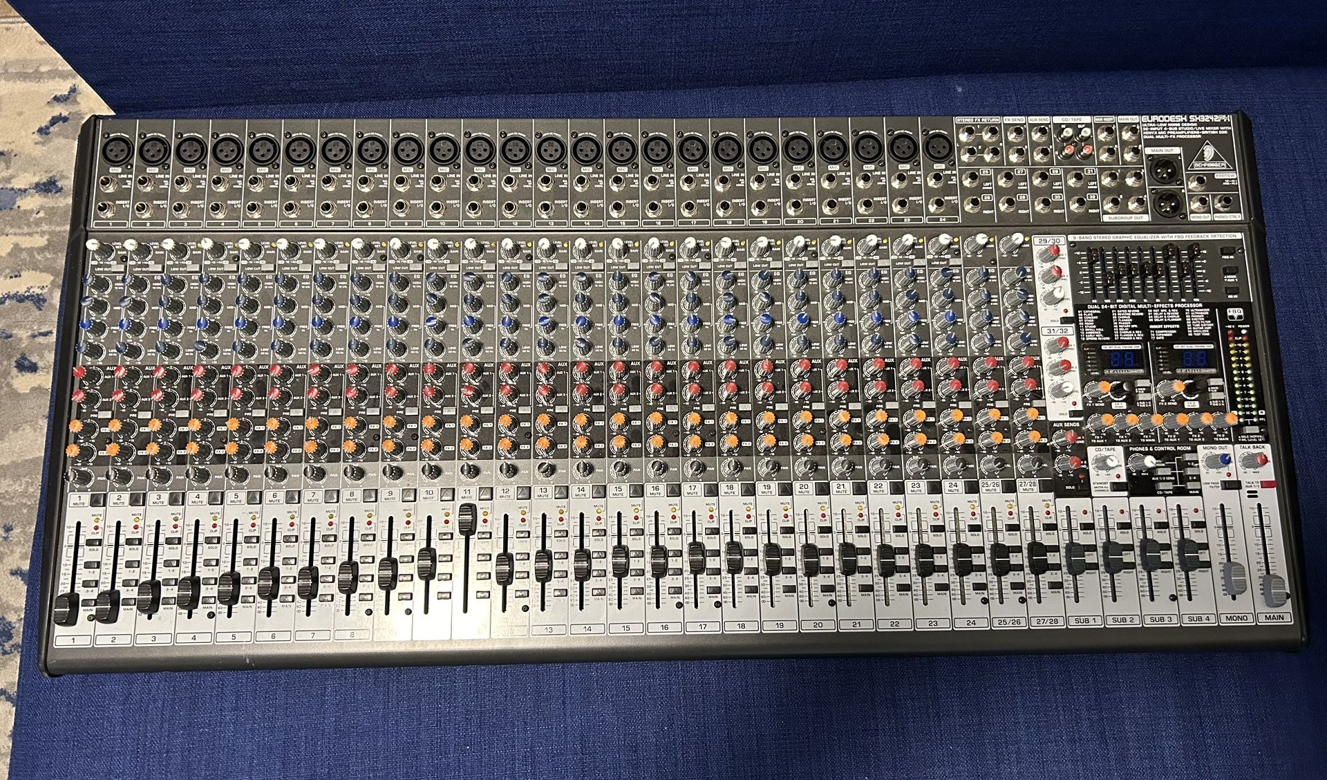 Behringer SX3242FX Mixer w/ Custom Flight Case