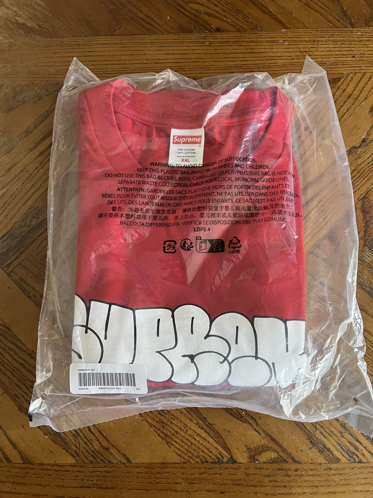 Supreme Homerun Tee Red Size XXL