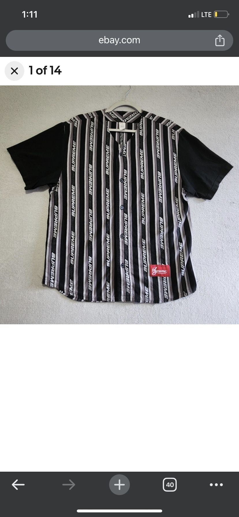 Supreme jacquard medium baseball jersey