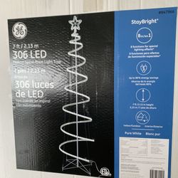 GE 7ft LED Motion Spiral Rope Light Tree