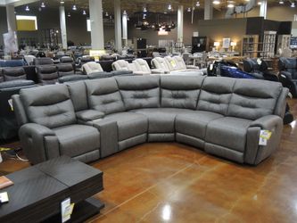 Southern Motion High Point Showroom 3 Piece Power Sectional - Gray (True Grit Greystone) | L-Shaped Couch | Corner Couch