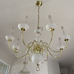 Gold And Creme Chandelier 