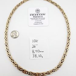 10k gold 26" flat byzantine chain