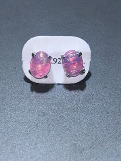 Pink Opal Earrings 