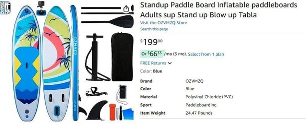 Inflatable Stand up Paddle Board Sup w/ Accessories & Camera Mount