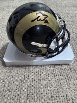 Colby Parkinson Signed Autograph L.A. Rams Throwback Mini Helmet - Beckett Coa