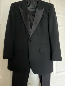 Black Tuxedo Suit with Satin Lapels the size 39