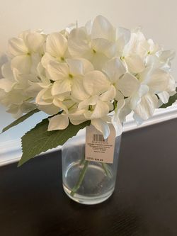 Kirklands White Hydrangea Floral In Vase