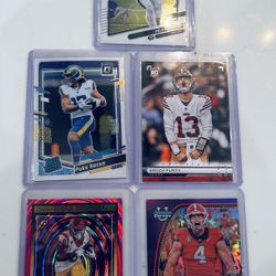 FOOTBALL RC CARD LOT (5) HURTS-PURDY-LLOYD-DELP-NACUA short Print-inserts More