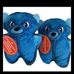 2x set Pet toy Dog toy, Outward Hound ~ Xtreme Seamz  Plush Dog Toy Blue, Medium Toughest Toy, reinforced seams, material & stitching, super dense stu