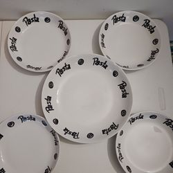 5 Piece Porcelain/Ceramic Pasta Bowl Set