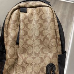 GENUINE COACH Edge Pack In Signature Canvas C Tan Leather Unisex Crossbody