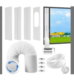 Portable Air Conditioner Window Vent Kit with 80" Length Hose, Adjustable Window