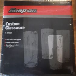 Snap On Custom Glassware 4-Pack Of Tom Collins Glasses New Sealed