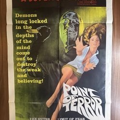 Original 1971 POINT OF TERROR Movie Poster 27x41 Horror One Sheet Vintage
