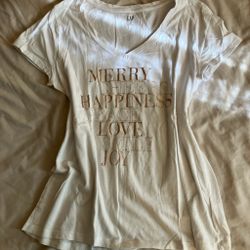 Gap White holiday Tee M