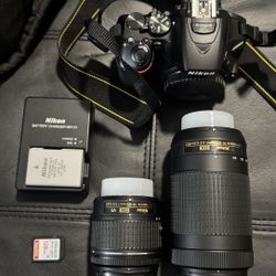 Nikon 5600 With 2 Lenses, Charger And 128GB SD Card