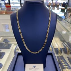 Chain Cubanlink Semisolid 7 Mm Wide 10k 24 Inch 