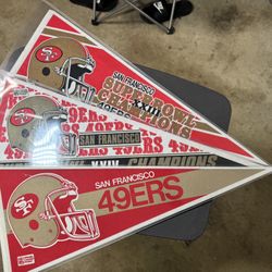 49ers Pennants / Lot Of 3