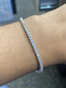 14K White Gold 2.15CTTW Natural Diamond Tennis Bracelet 