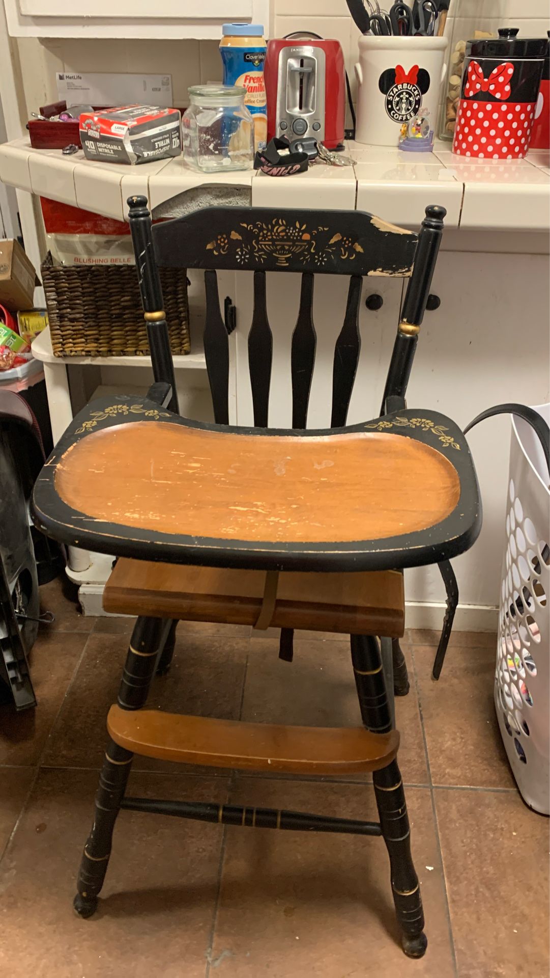 Real wood high chair