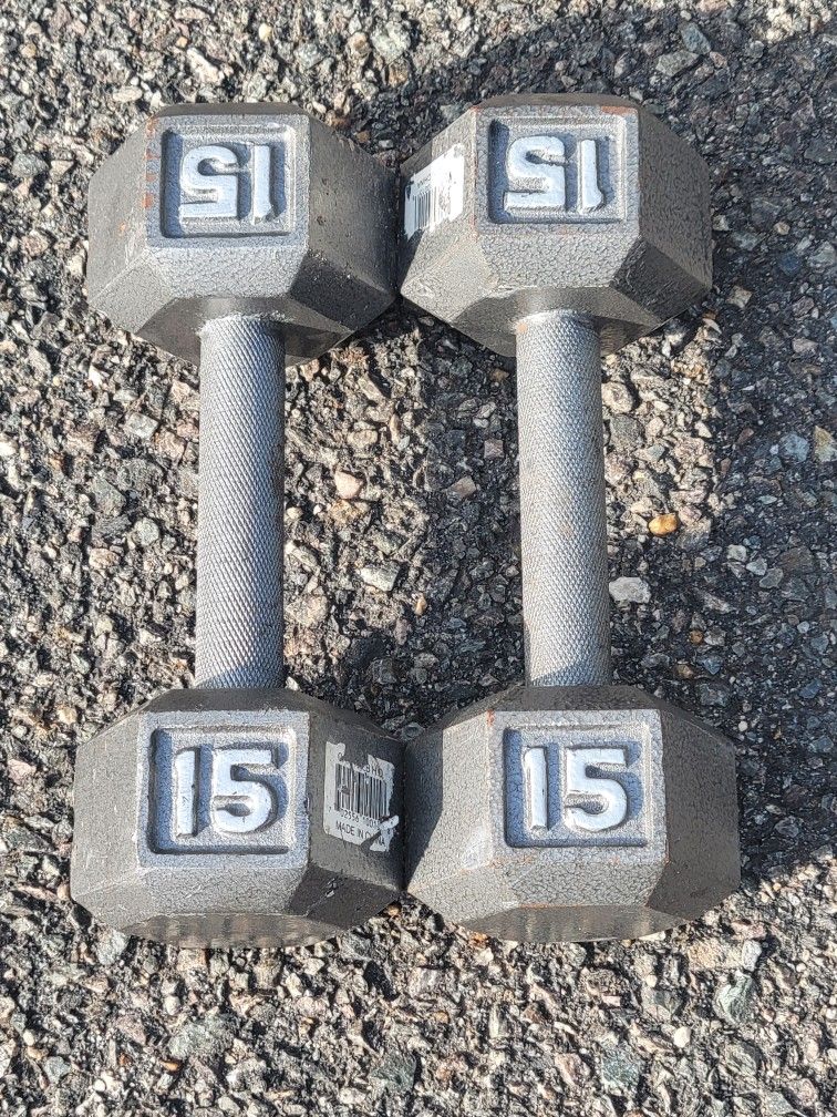 Hexagon Dumbbells-15lbs Cash Only