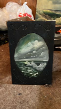 DeMonia seascape on wood 18x24
