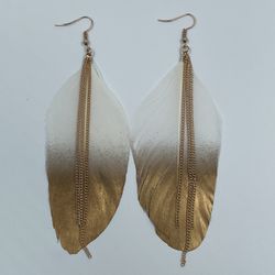 Bohemian Feathers White & Gold
