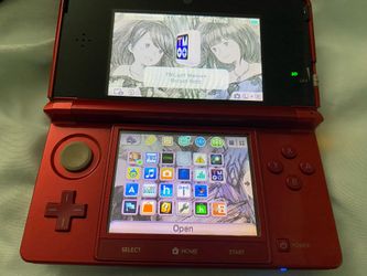 Nintendo 3ds Red Mod With 64 Gb SD With Charger And Stylus
