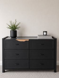 Black 6-Drawer Dresser / TV Stand