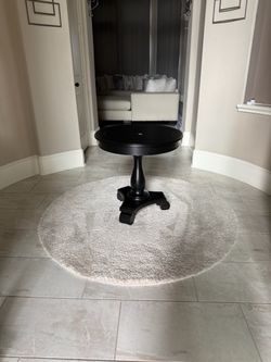 Black Round Pedestal Accent Table – 26”