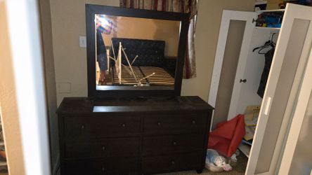 Espresso Dresser with Mirror